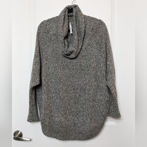 Leo & Nicole Cotton Blend Poncho Pullover Sweater Cowl Neck Brown, Size 1X